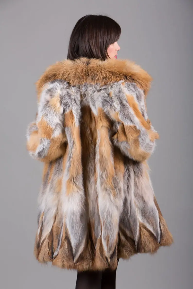 Red Fox Fur Knee Length Jacket