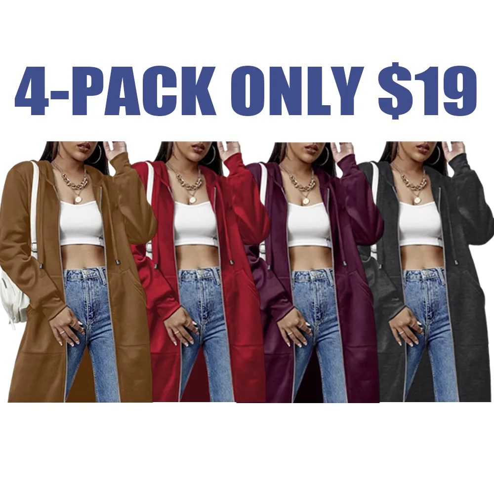 Women's Casual Zip - Up Fleece Hoodie Jacket