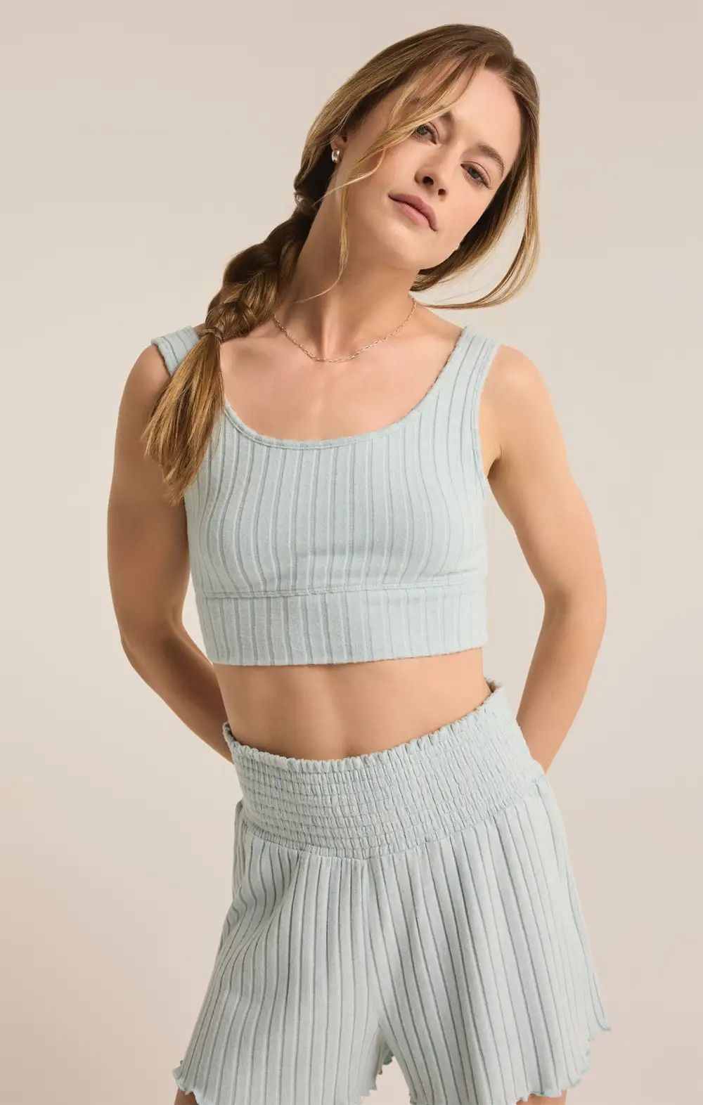 Zoe Silky Rib Tank Bra