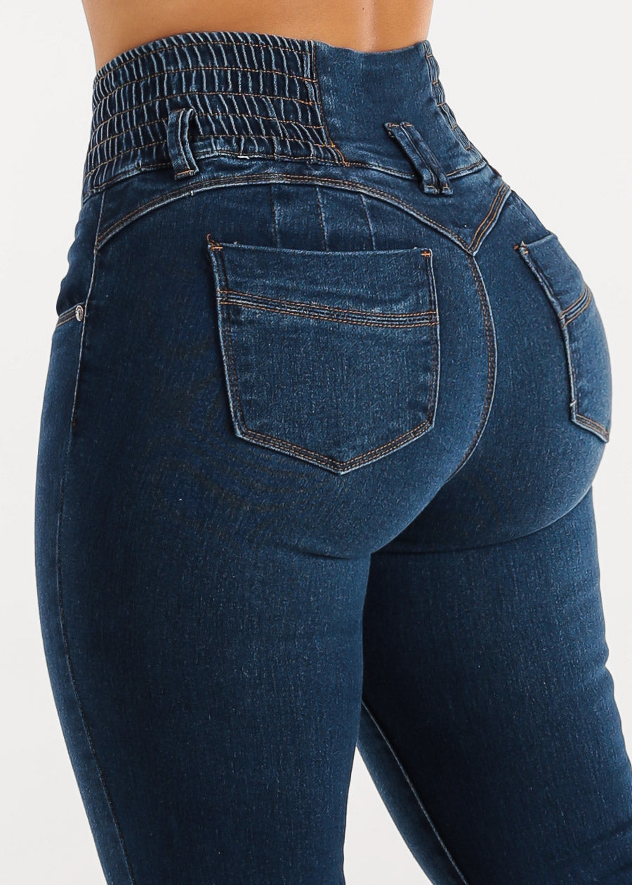 MX JEANS Spandex Waist Butt Lift Dark Wash Skinny Jeans