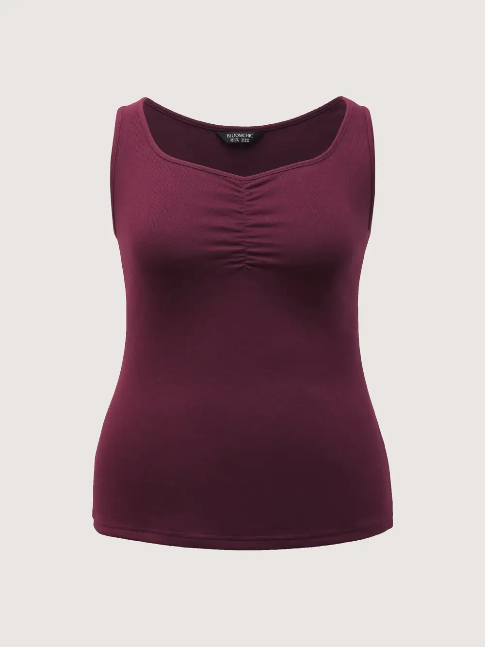 Ruched Velvety Feel Stretchy Tank Top