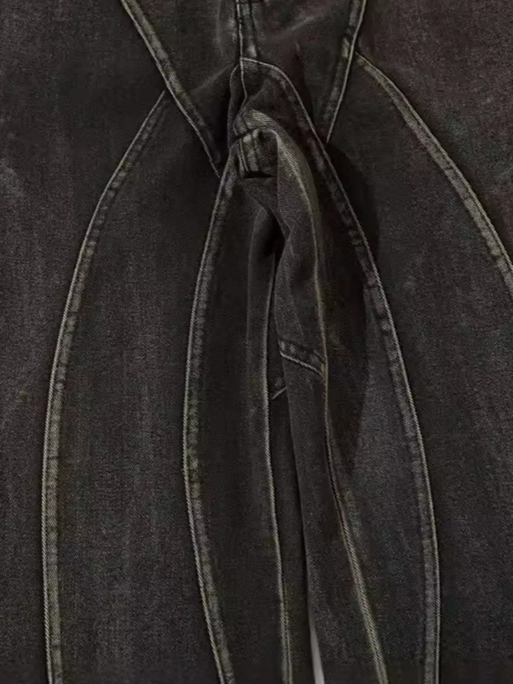 Washed Split Design Hip-Hop Horn Jeans - 2138