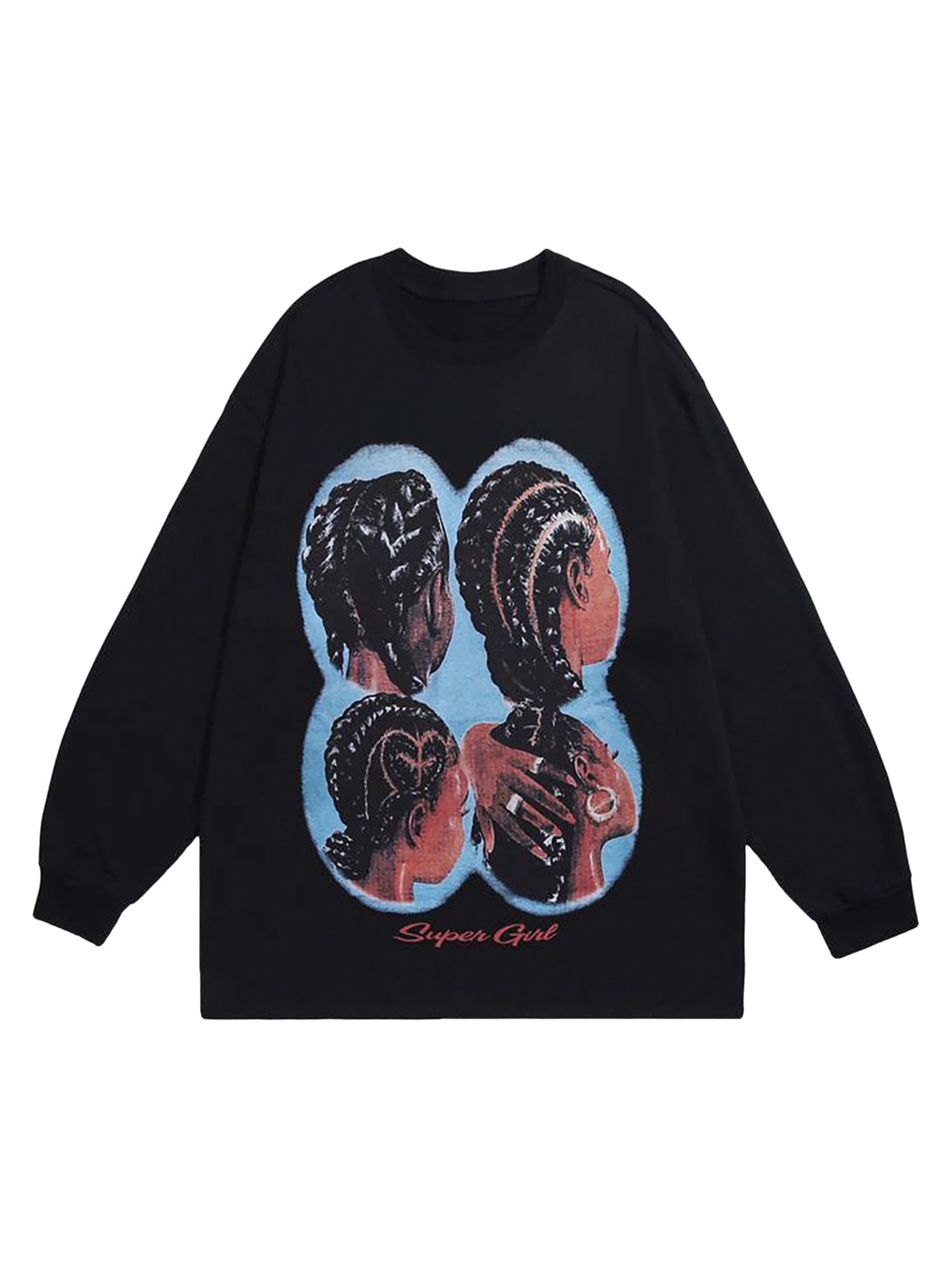 Hiphop Spoof Print Long Sleeve T-shirt - 1675