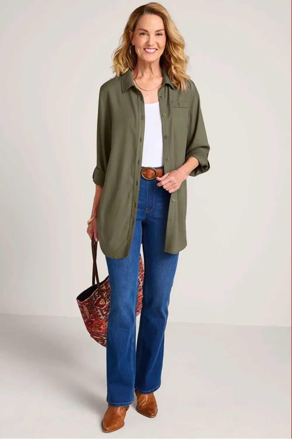 Iconic Long Sleeve Twill Big Shirt