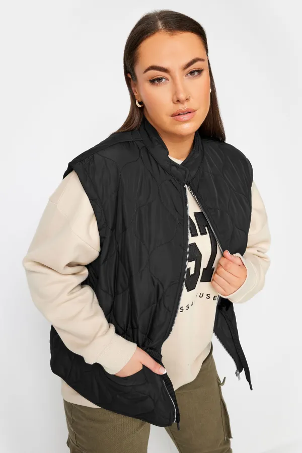 YOURS Curve Beige Brown Cropped Boxy Gilet