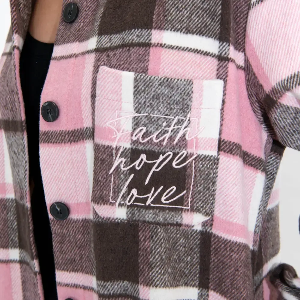 Faith Hope Love Plaid Shacket