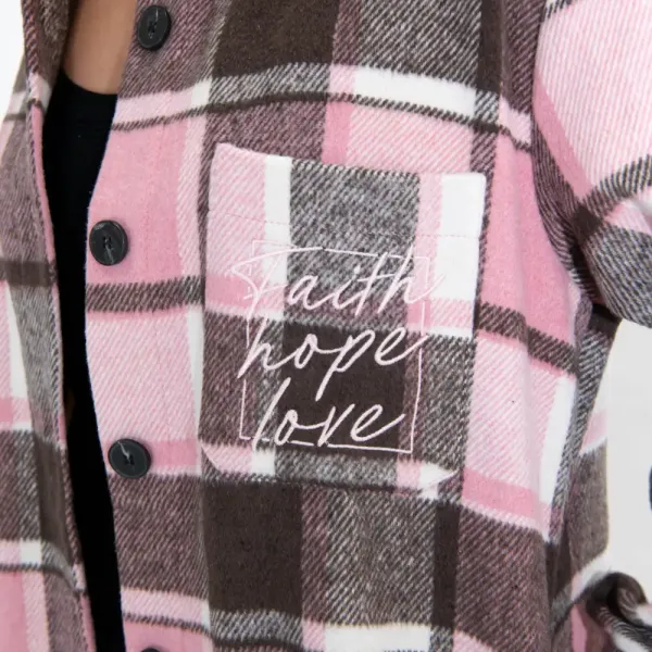 Faith Hope Love Plaid Shacket