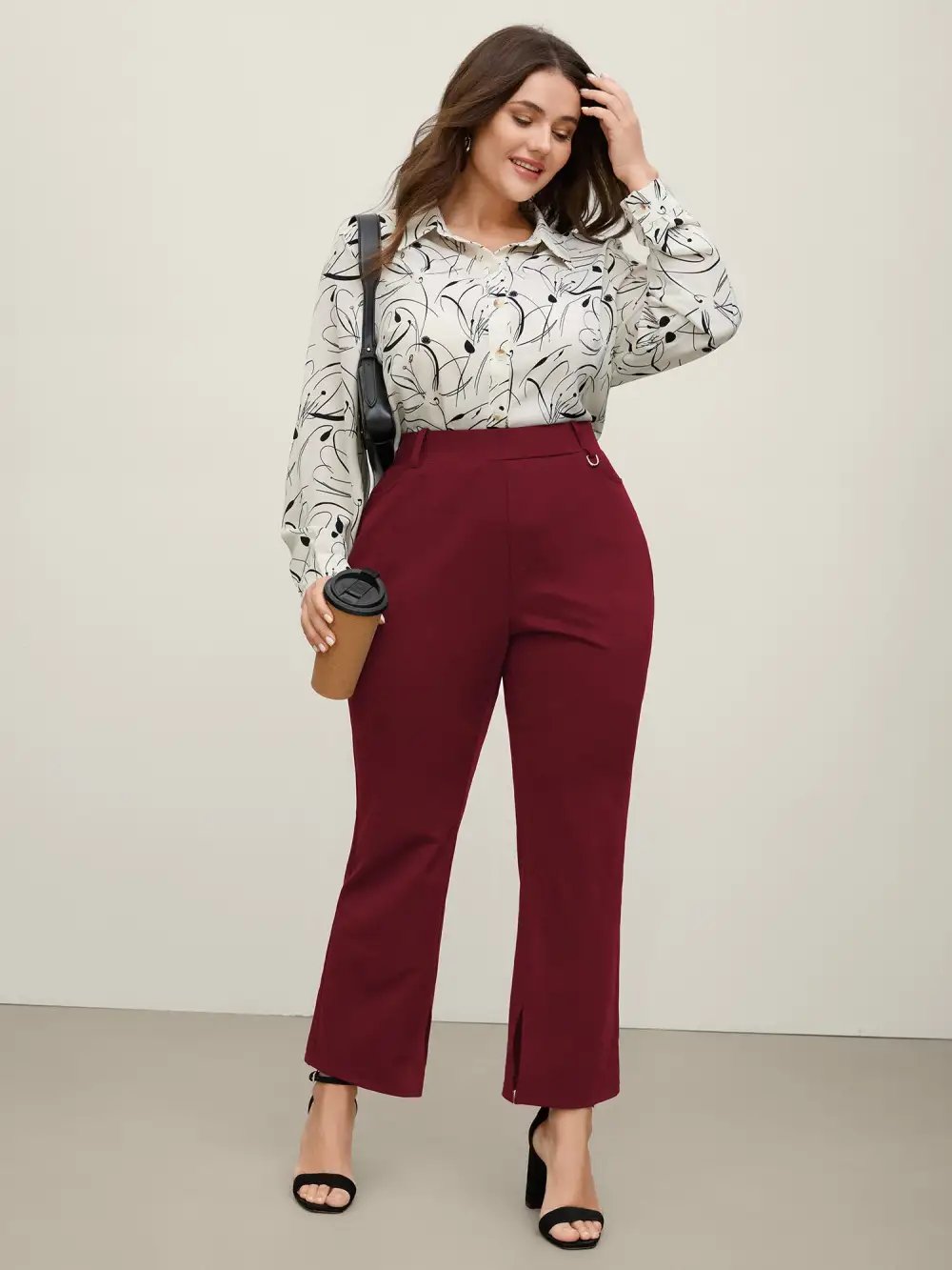 Pull-On Solid Bootcut Pants