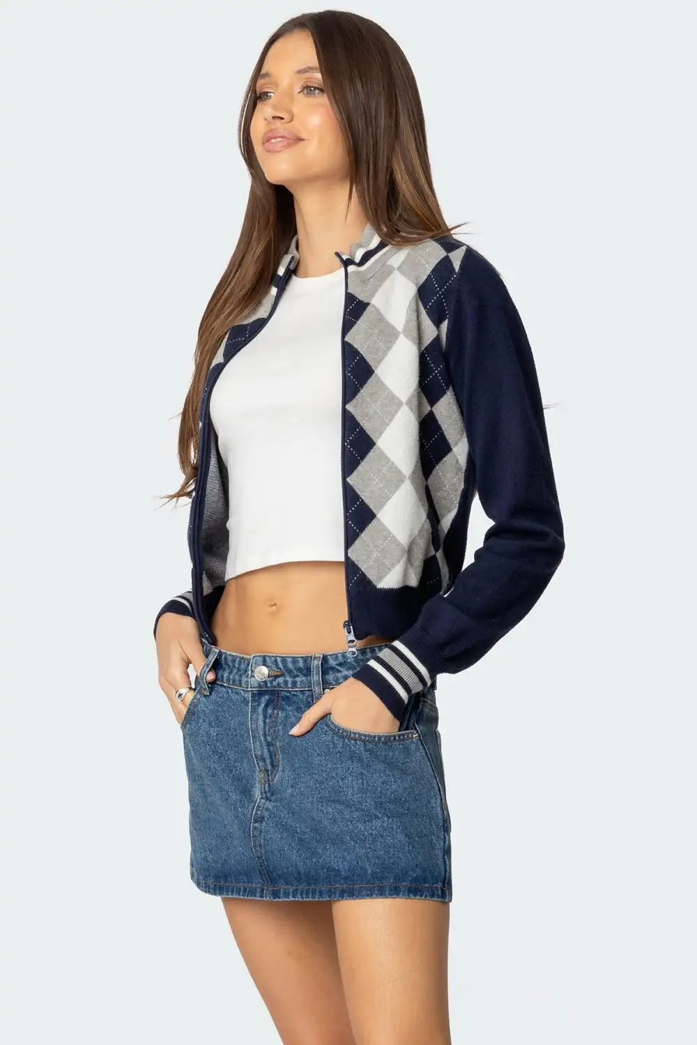 Madisen Argyle Knit Cardigan