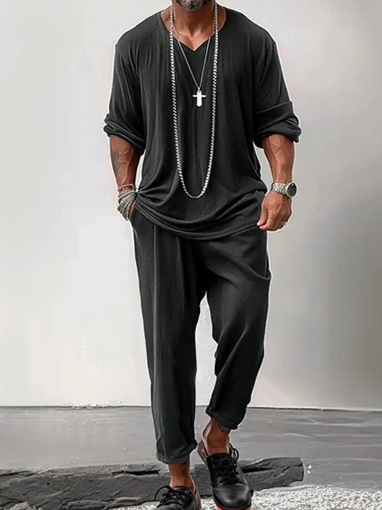 Soft Stretchy Simple 2-Piece Outfits