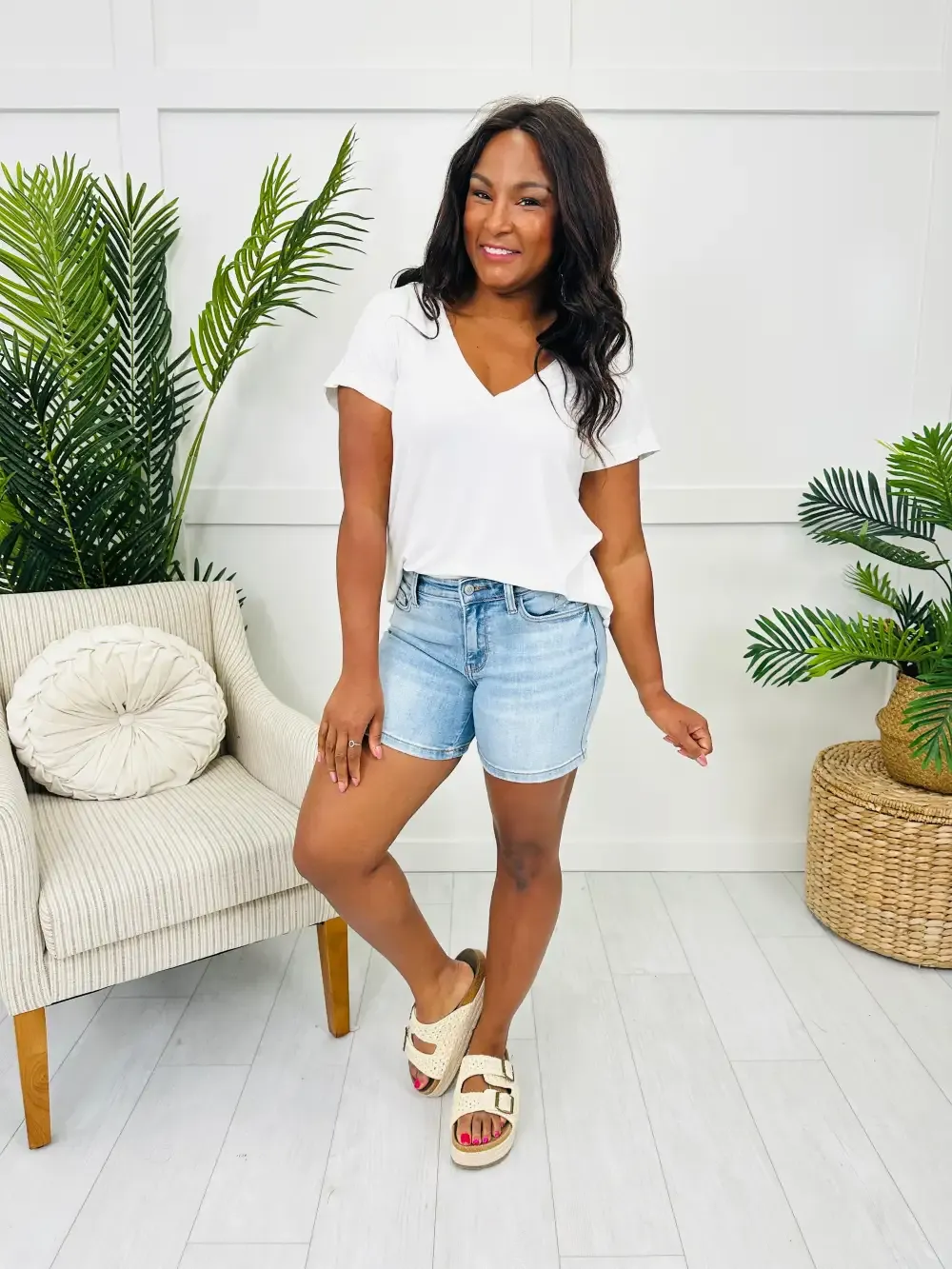 Judy Blue Retro Refresh Dad Shorts