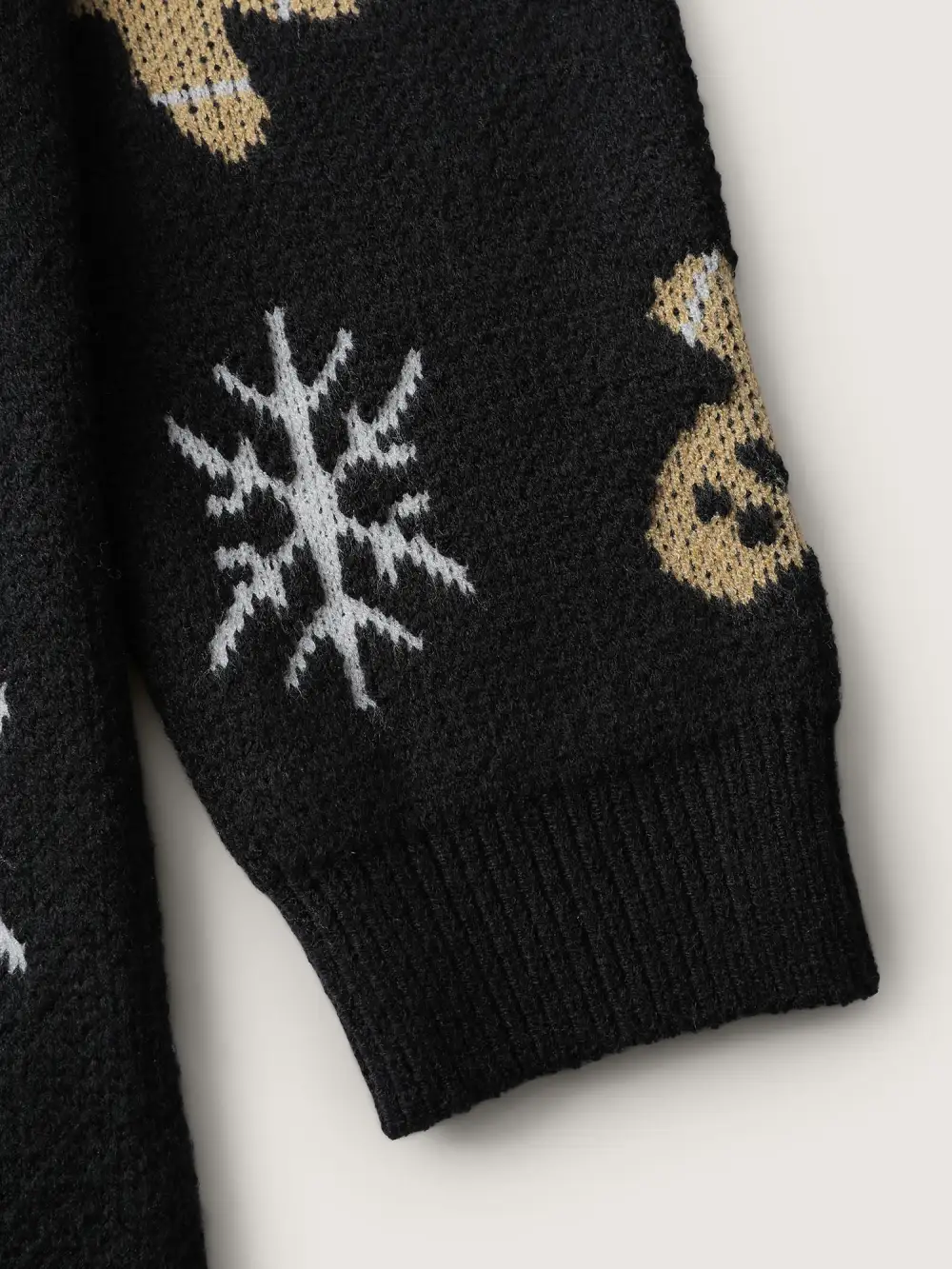 Gingerbread Holiday Jacquard Pockets Cardigan