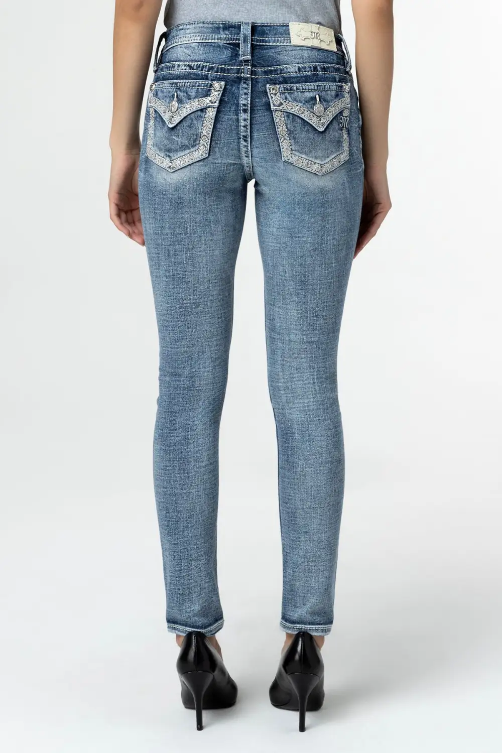 Sparkling Geo Stitch Skinny Jeans