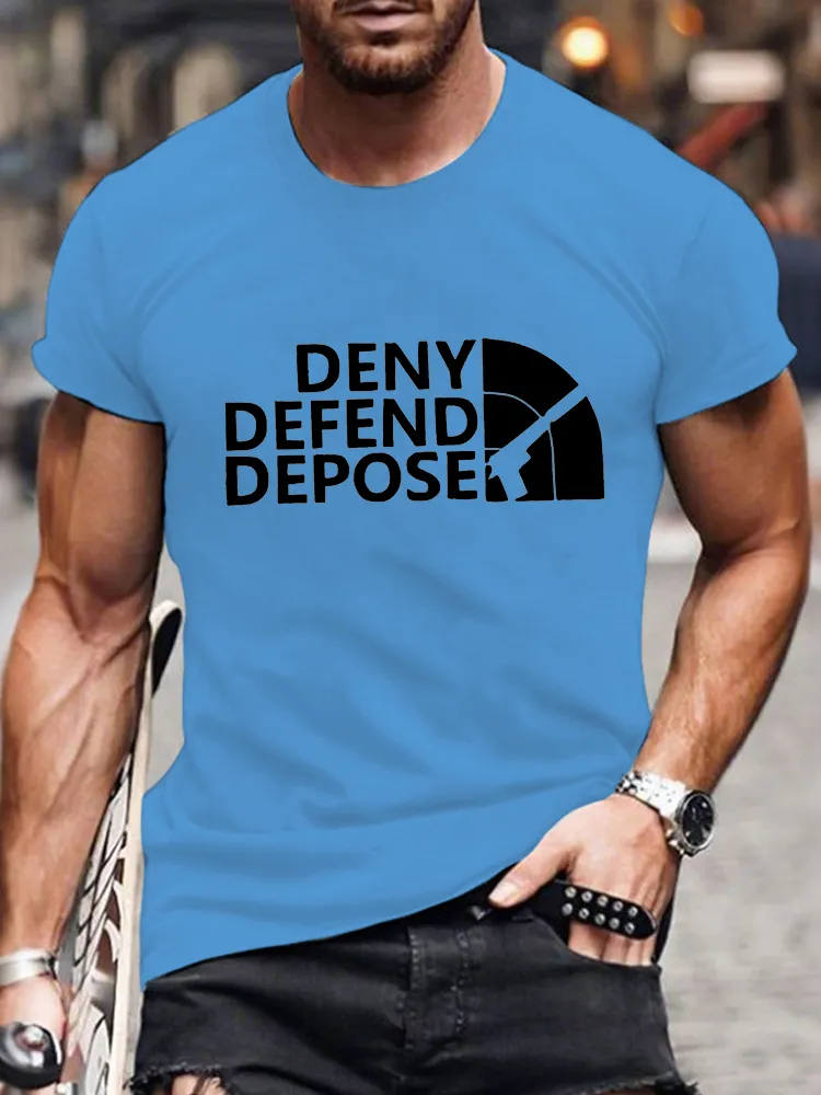 Men'S Deny Defend Depose Short Sleeve Round Neck Pure Cotton T-Shirt