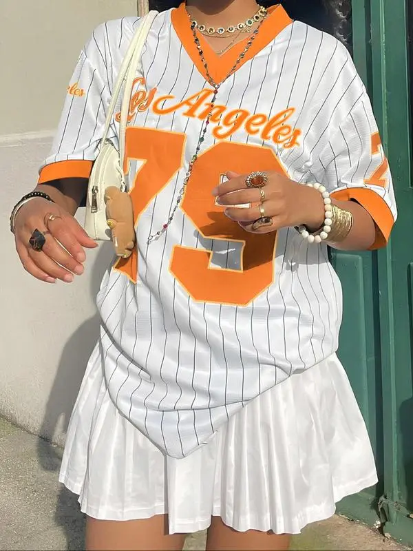 Women's V-Neck Graphic Tee – Comfy Everyday Summer Top