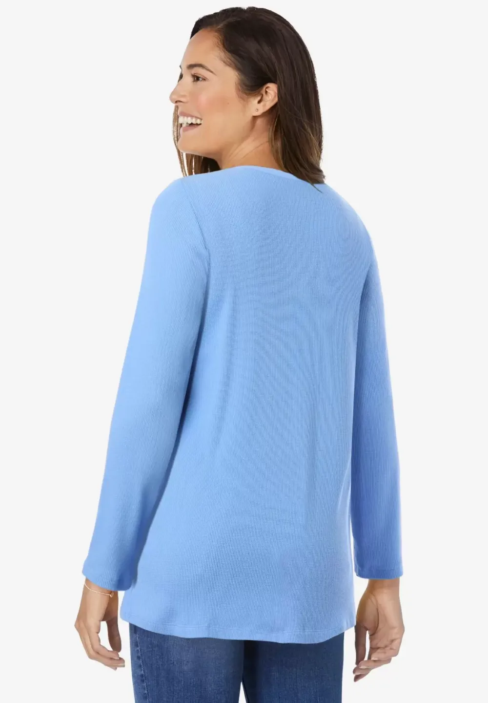 Embroidered Thermal Henley Tee