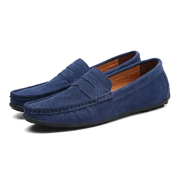 Men's Loafers & Slip-Ons Suede Shoes Comfort Shoes Driving Loafers Casual Outdoor Daily Suede Black Navy Blue Khaki Spring Summer