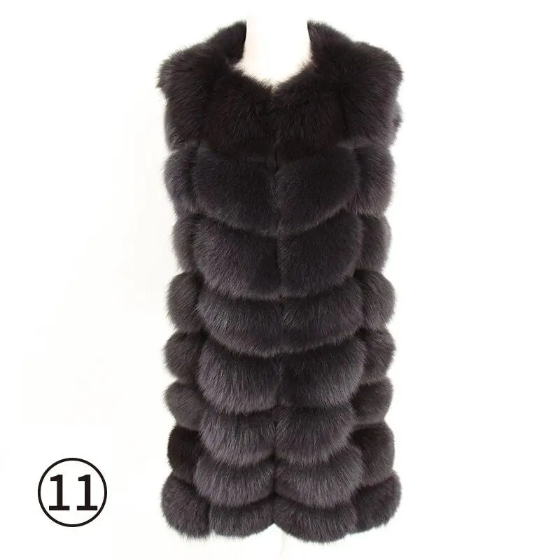 🔥Black Friday Sale🔥 100% Fox Fur Vest Women Real Natural Whole Fox Fur Coat 90CM Long Winter Fur Waistcoat Plus