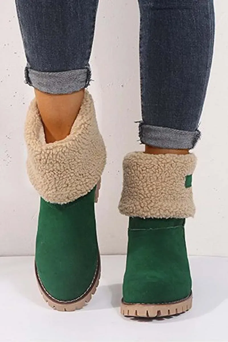 🔥Last Day Specials👢Women's thick heel high heel snow boots women's two-wear plus velvet warm mid-calf boots
