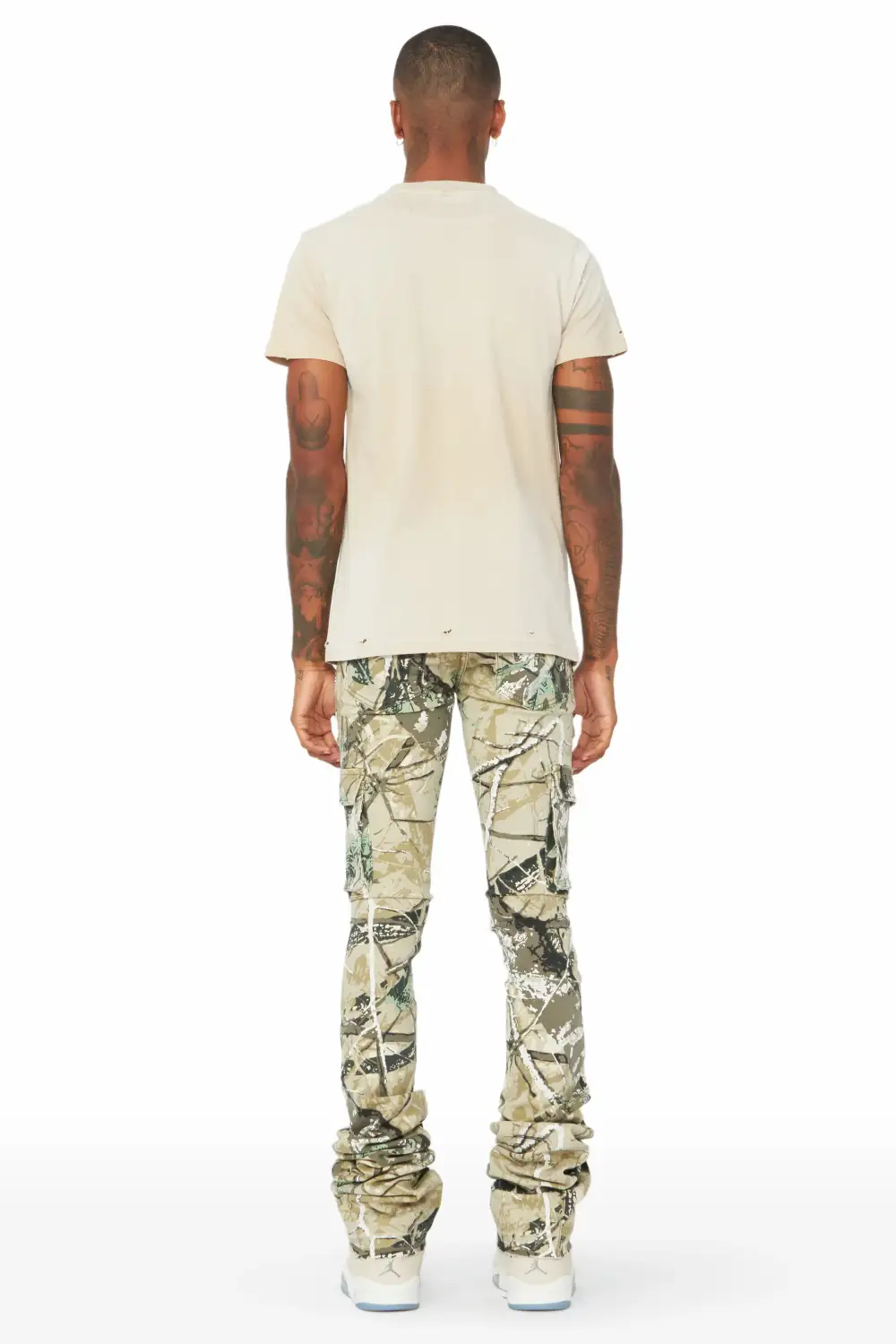Zaire Tree Camo Cargo Super Stacked Flare Jean