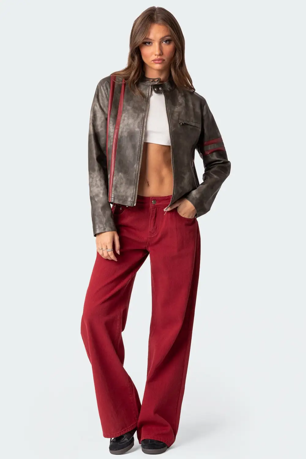Thunder Washed Faux Leather Jacket