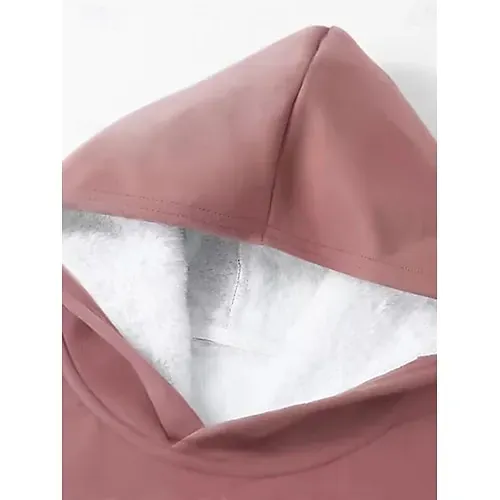 Women's Daily Hoodie Long Sleeve Hooded Graphic Letter Drawstring Print Casual Daily Black Pink Blue Fall Loose Fit