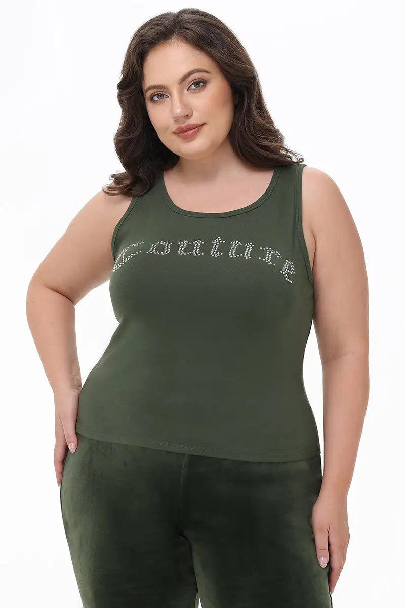 Plus-Size Big Bling Couture Tank Top