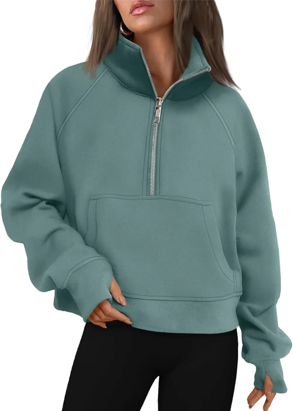 AUTOMET Womens Sweatshirts Half Zip Cropped Pullover Fleece Quarter Zipper Hoodies 2025 Fall Fashion Outfits Clothes