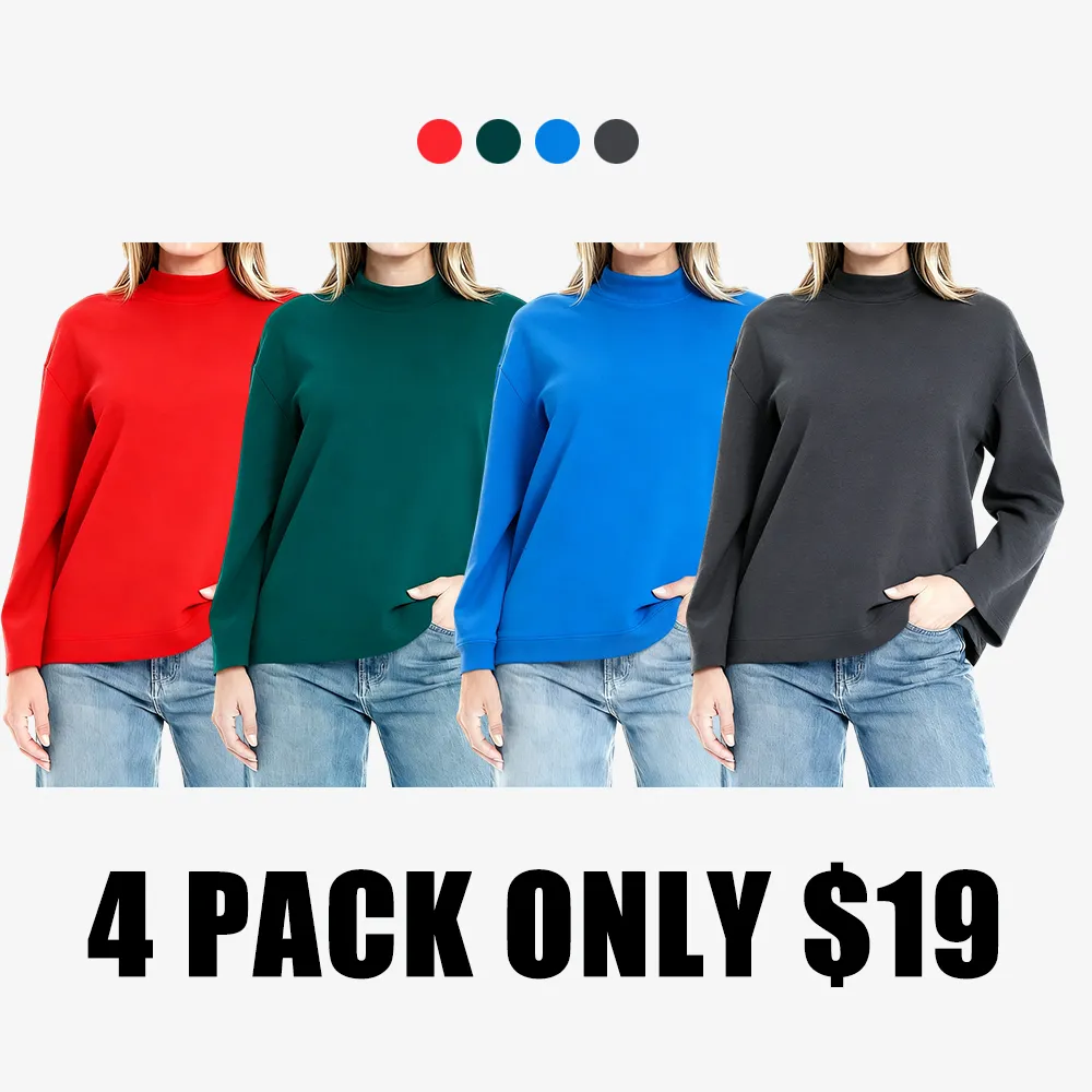 Women's Cozy Mock-Neck Tunic Sweater