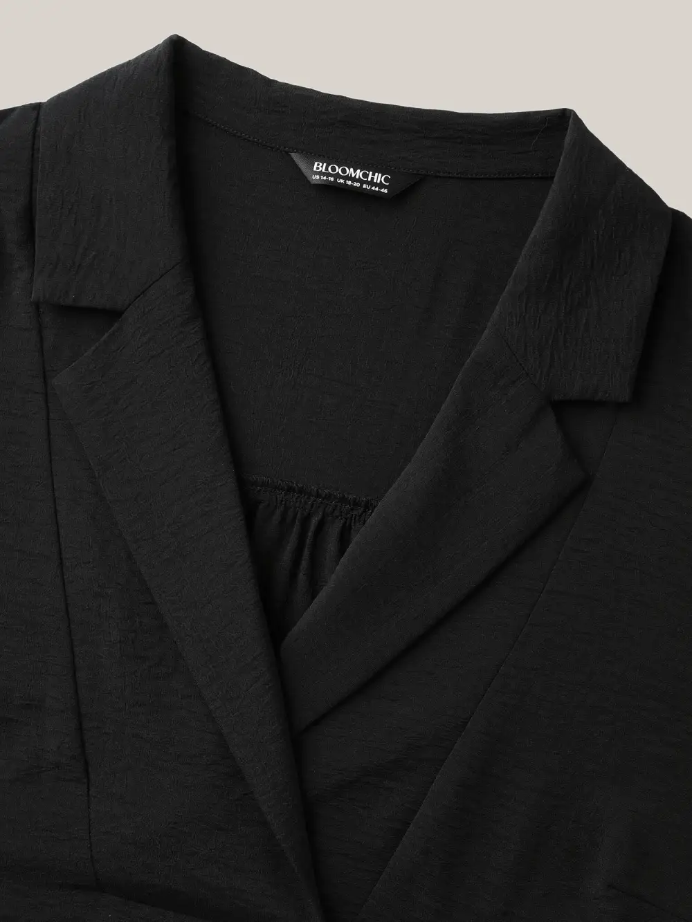 Tab Sleeve Blazer Collar Blouse