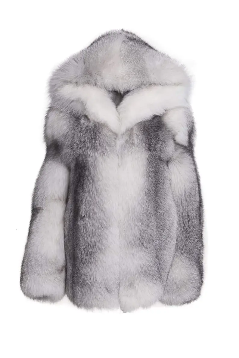 Platinum Fox Fur Coat Women's