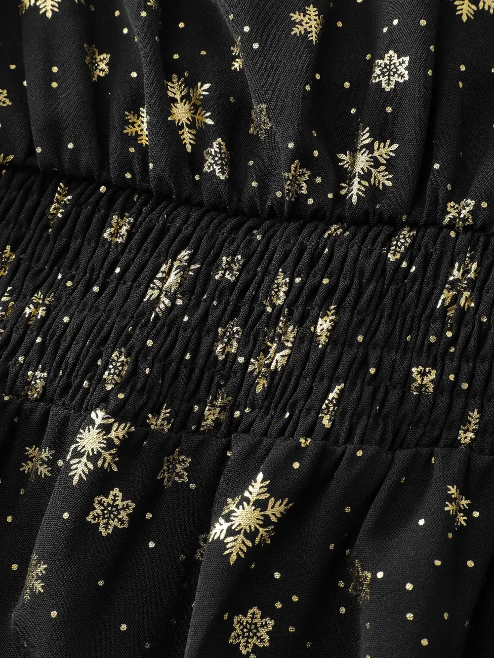 Gold Stamped Layered Ruffled Sleeve Blouse