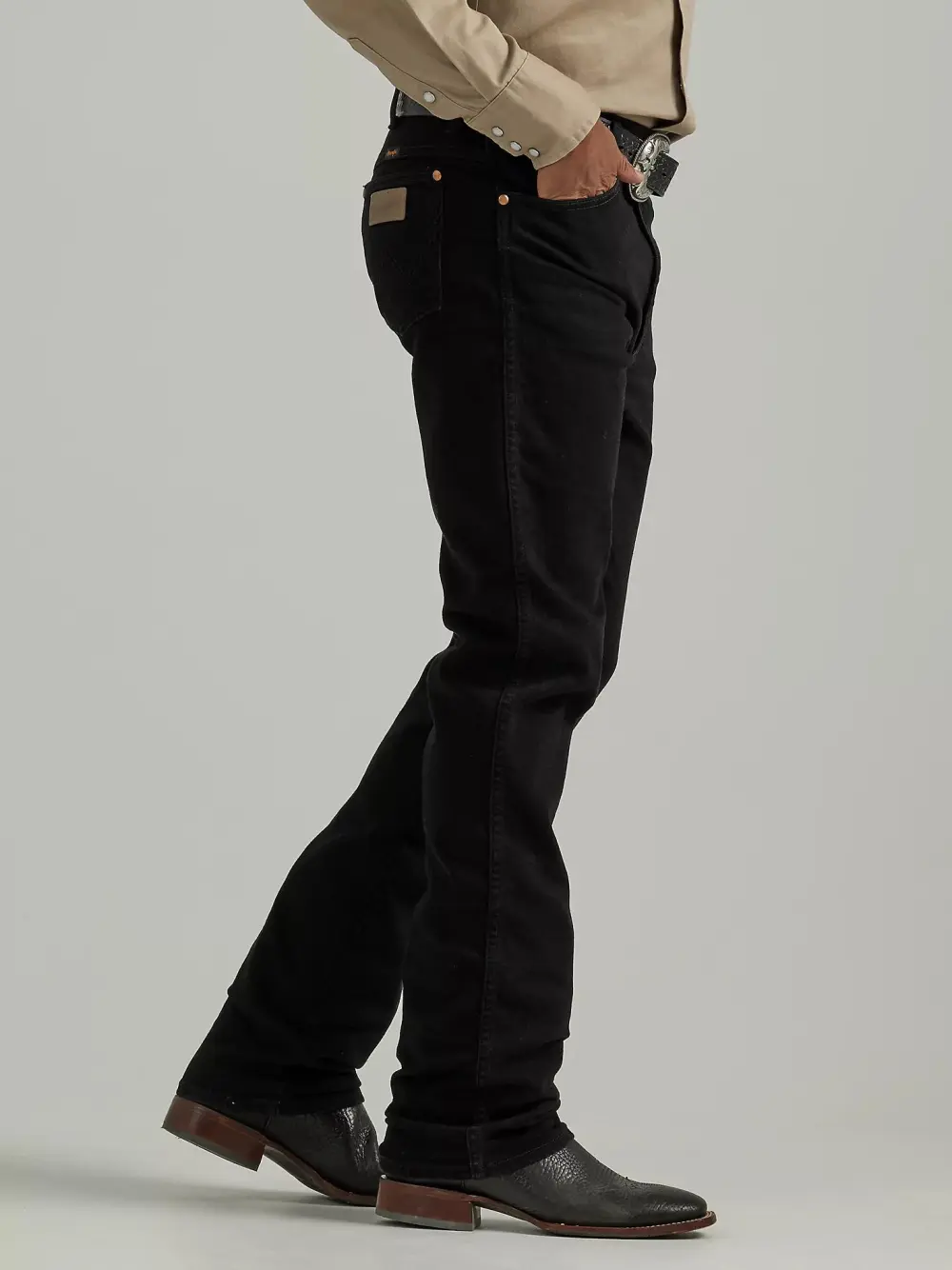 WRANGLER COWBOY CUT SLIM FIT ACTIVE FLEX JEANS IN BLEACH