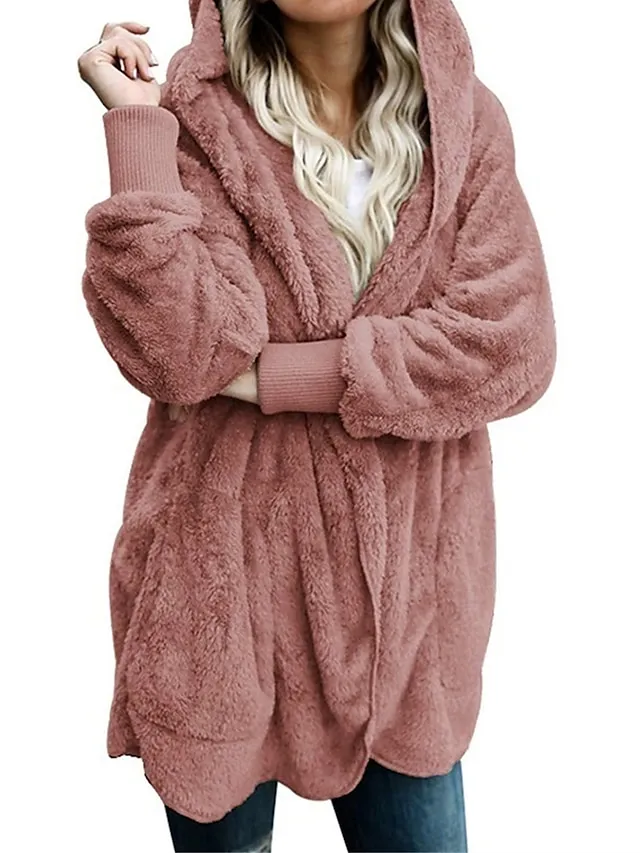 Women's Fleece Jacket Sherpa Jacket Teddy Coat Outdoor Street Daily Fall Winter Coat
