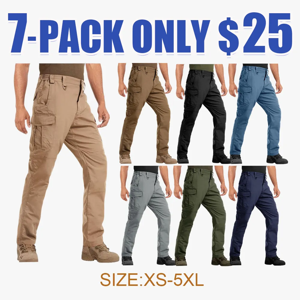 Men's Tactical Cargo Pants – 9 Pockets, Ripstop, Water-Repellent