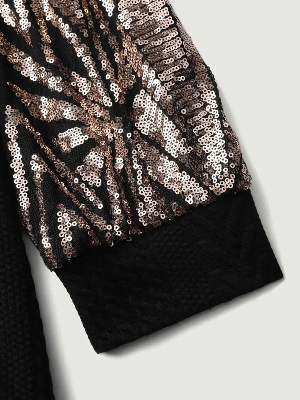 Sequin Geometrical Print Textured Sweatshirt