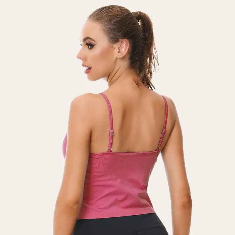 Women's Sport Camisole Removeble Pad Adjustable Strap Yoga Bra
