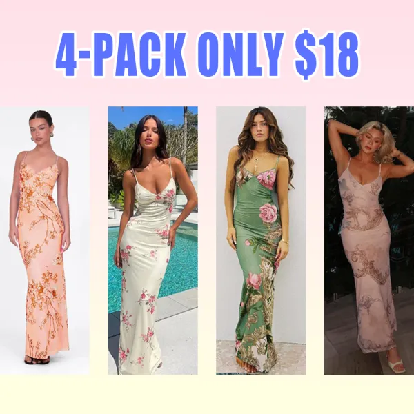 Women's Floral Cami Bodycon Dress – Boho Sleeveless Summer Beachwear