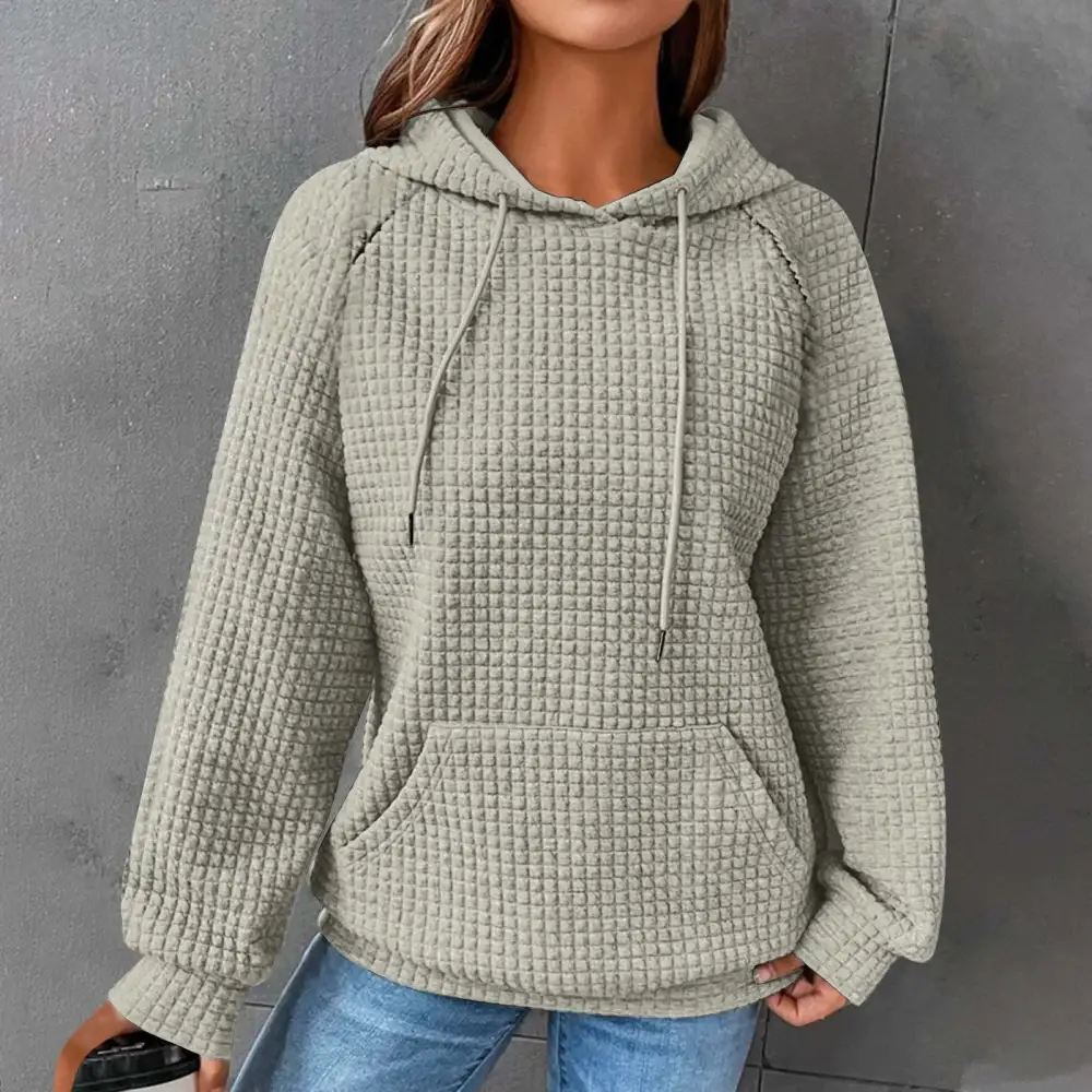 Sweaters for Womens Clearance,Women's Solid Raglan Sweater Hooded Sweater Long Sleeve Top Sweater Deals for Winter 2024 on Sale