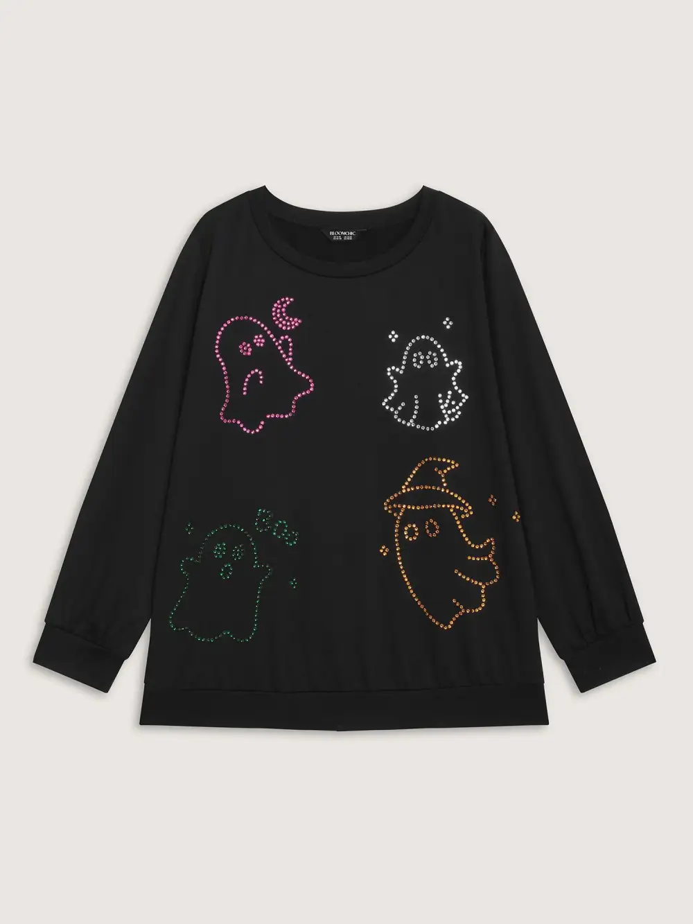 Happy Ghost Sequin Embroidery Sweatshirt