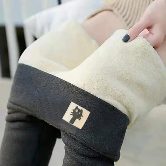 Women‘s Fleece Lined Leggings Winter Leggings Thermal Warm High Elasticity Yoga Fitness Gym Workout Tights Dark Grey Black Dark Black Sports Activewear  / Athletic / Athleisure