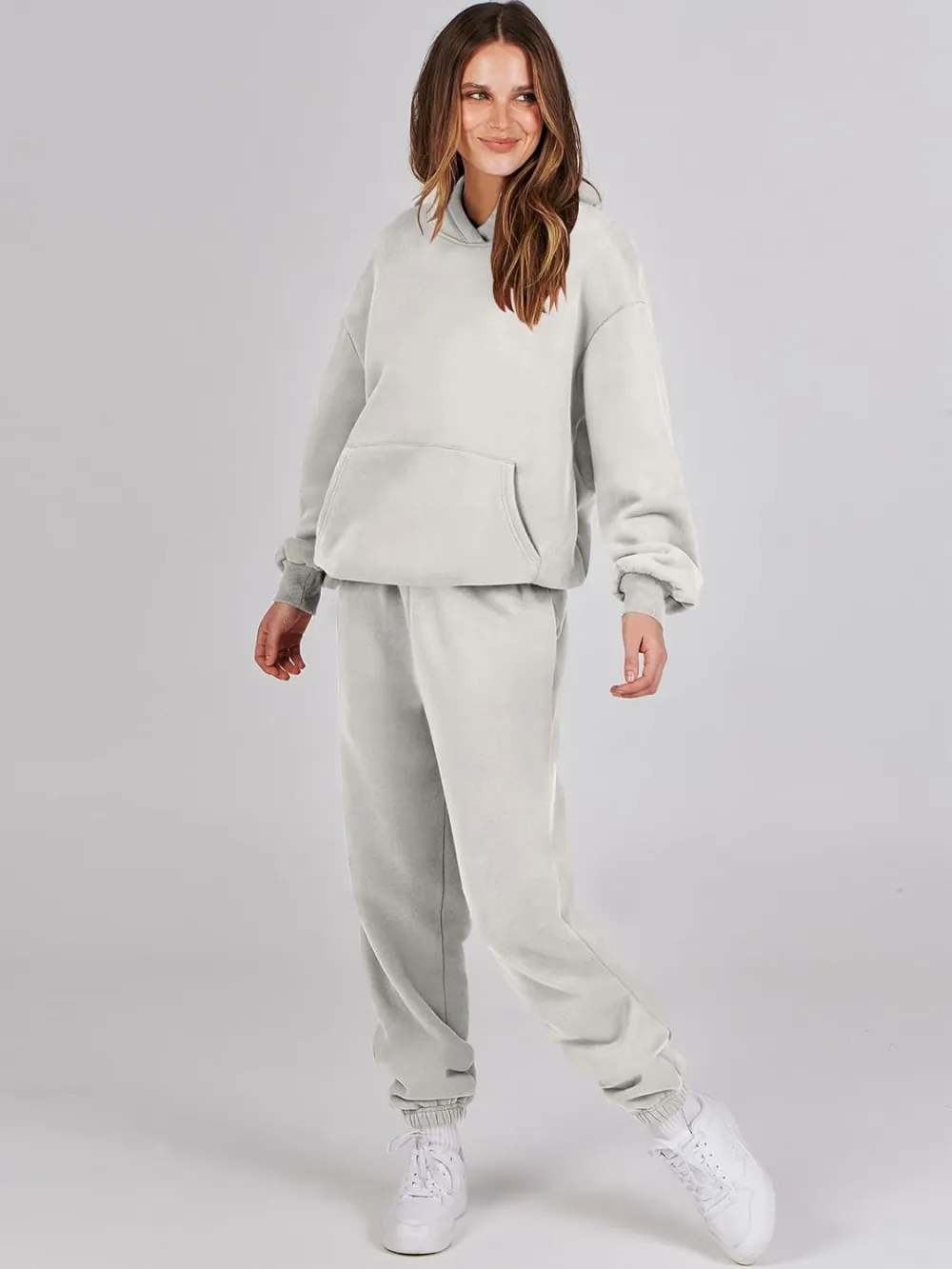 (Clearance Sale $1.99⚡) 2024 Women's Fall Oversized Casual Hoodie Two Piece Sweatshirt Jogging Pants Sweatshirt Set