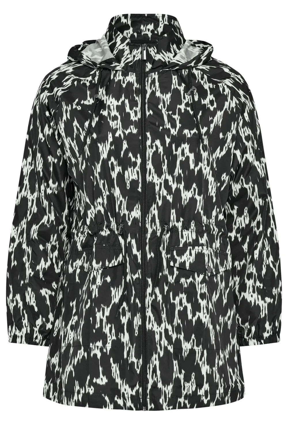YOURS Curve Black Drawstring Lightweight Parka Jacket
