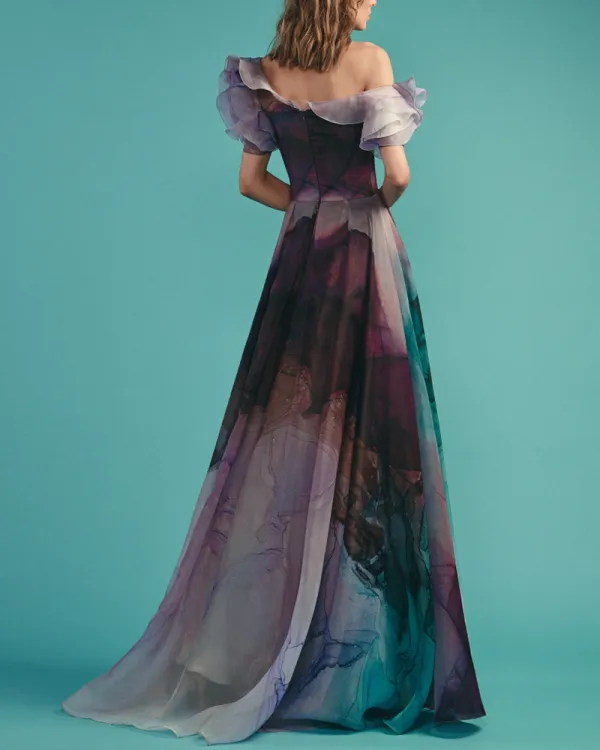 Elegant Print Floral Dress