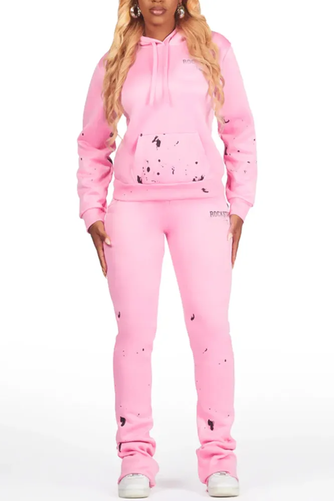 Women's Gradient Pattern Hoodie and Pants Two Piece Set