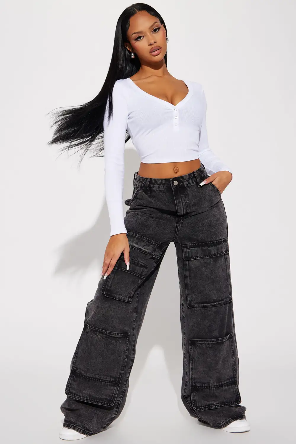 Nikki Ribbed Top - White