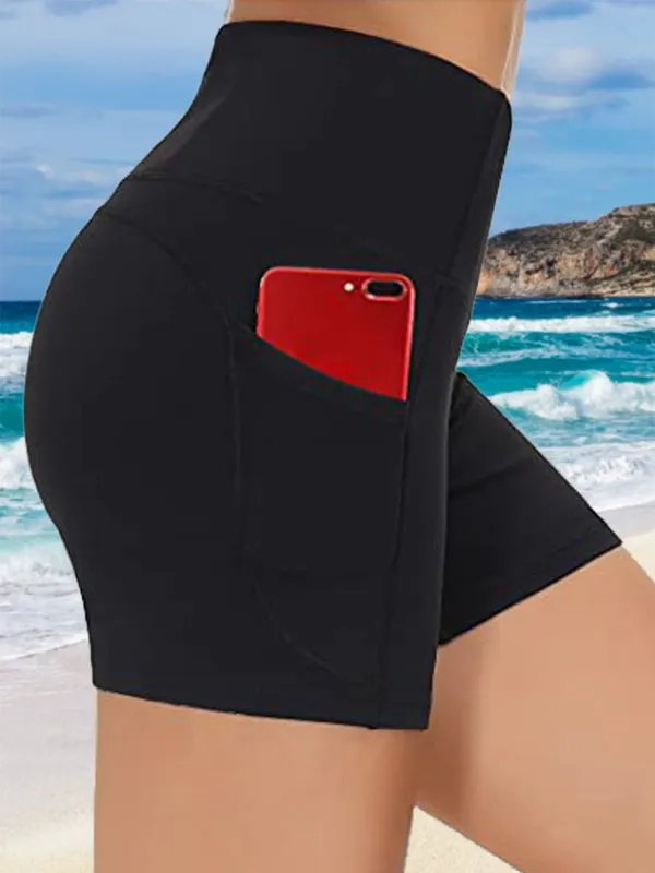 Casual Plain Pocket Stitching Bikini Bottom
