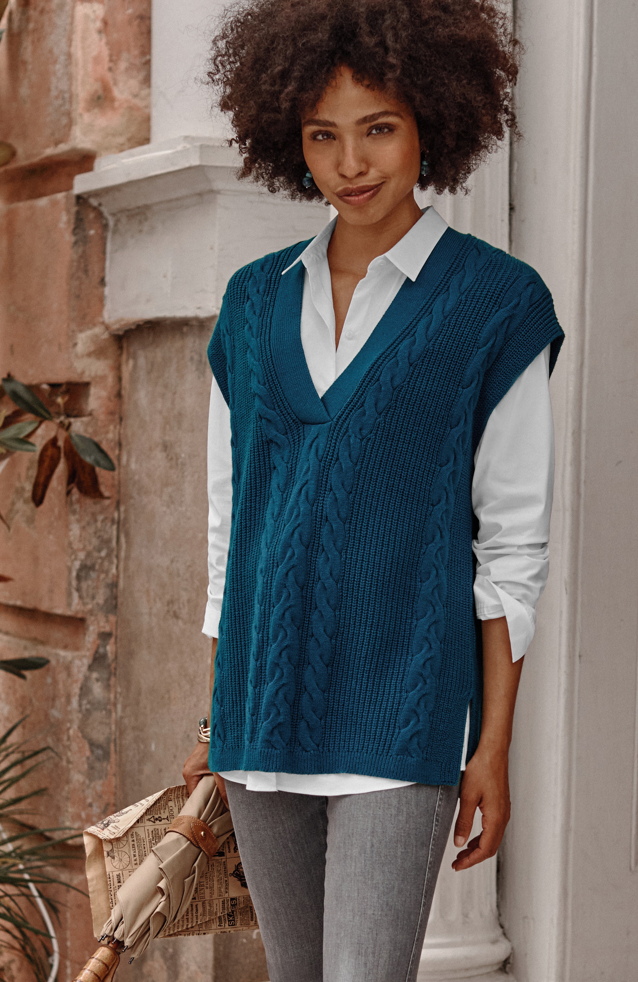 V-Neck Cable Vest