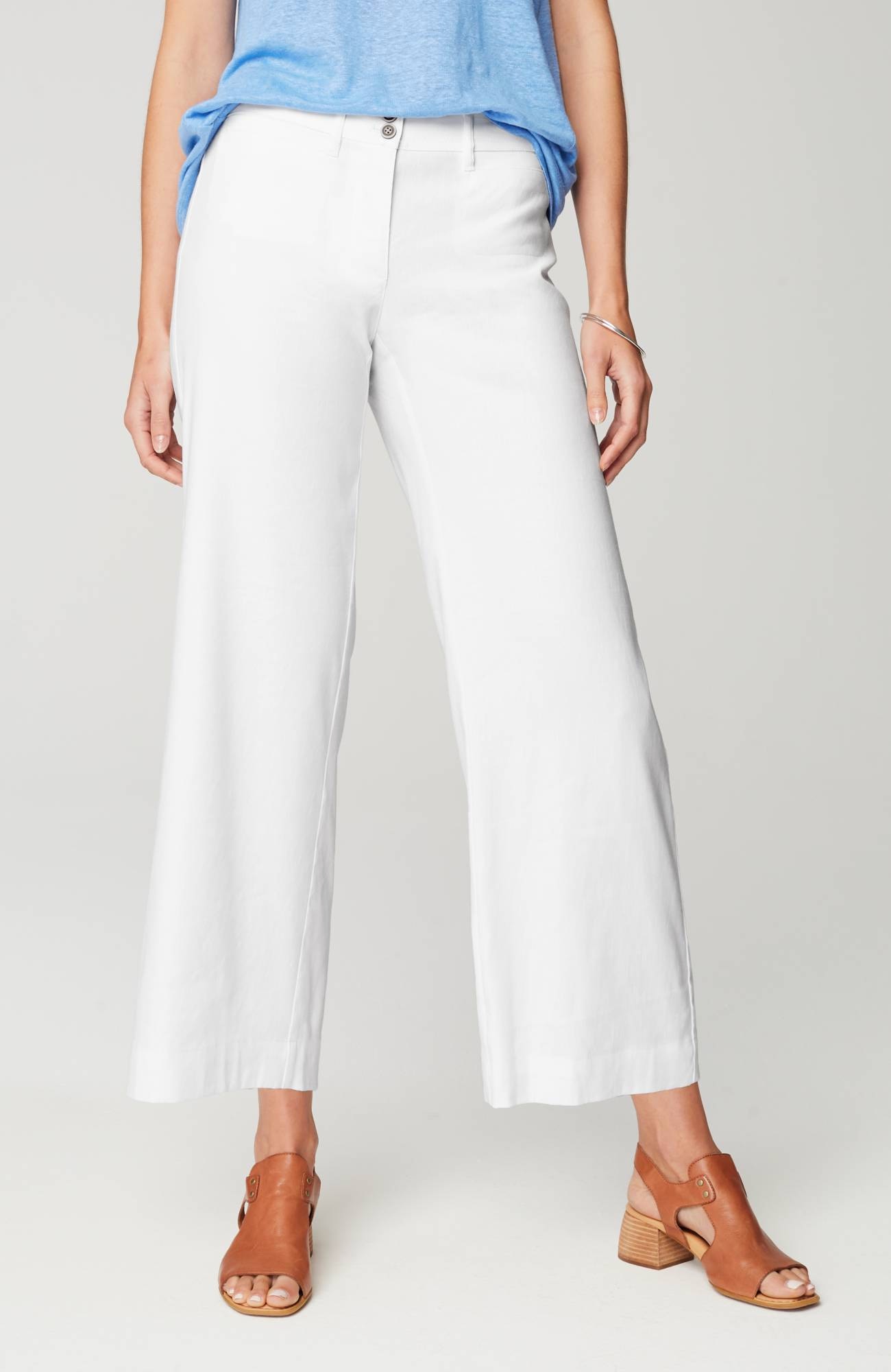 linen-stretch wide-leg crops