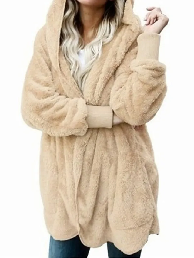 Women's Fleece Jacket Sherpa Jacket Teddy Coat Outdoor Street Daily Fall Winter Coat